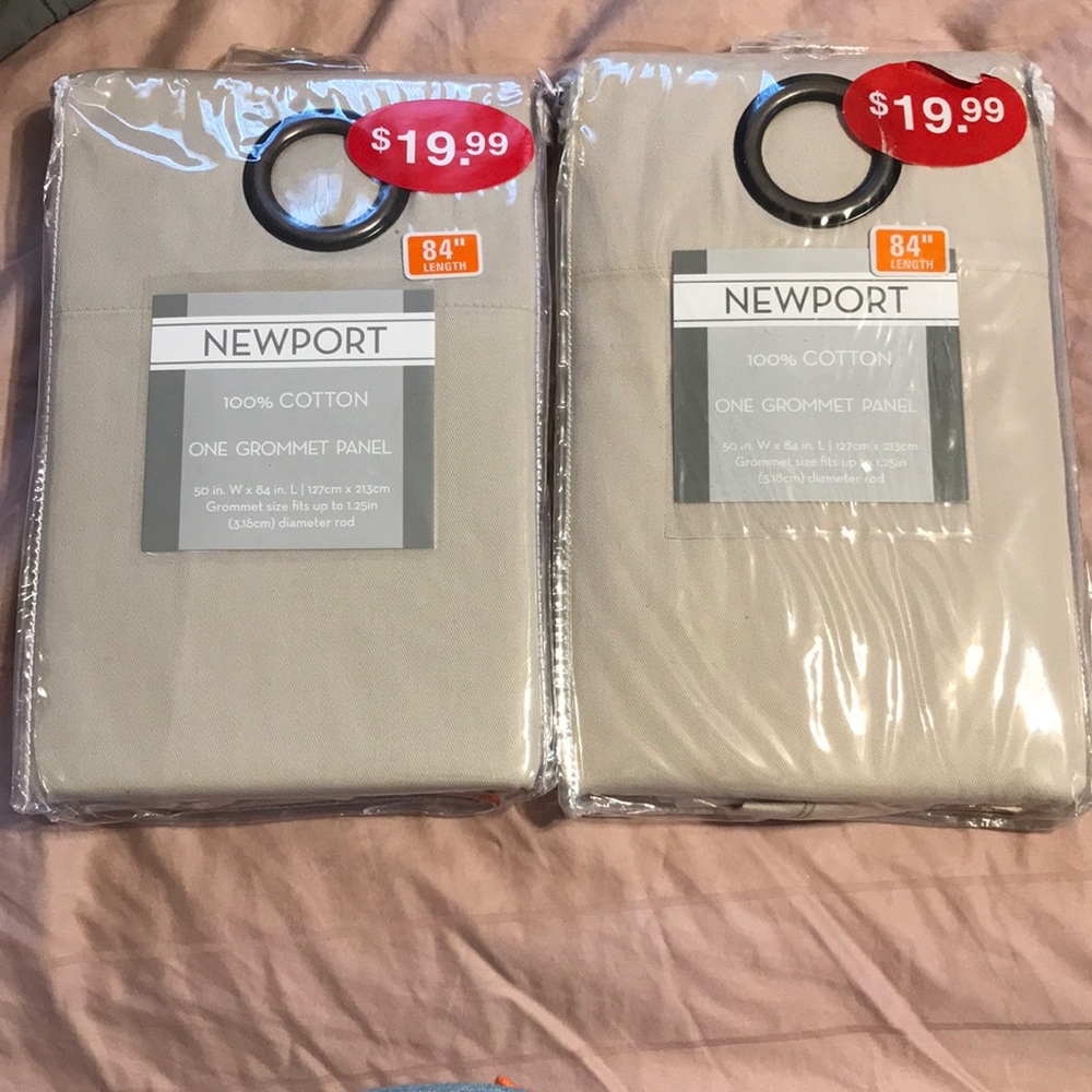 2 Pack Khaki Colored Curtains